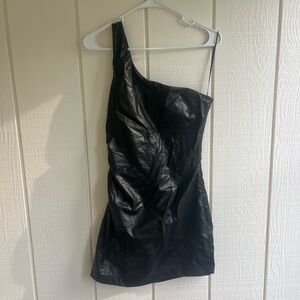 Cotton Candy Black Asymmetrical Cut Out Bodycon Dress